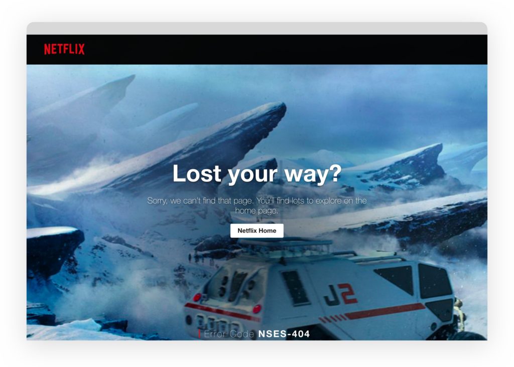 Пример страницы Ошибка — netflix.com/notfound